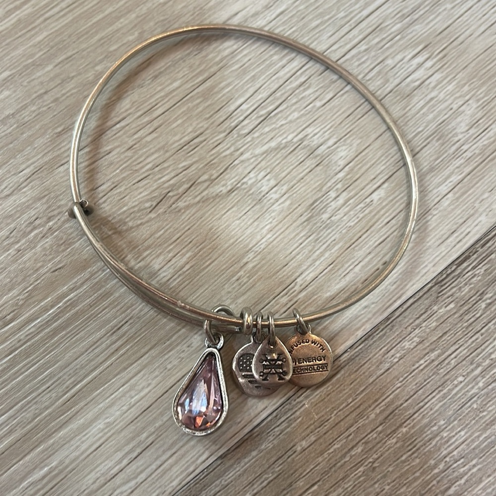 Alex & Ani Bracelet Swarovski Teardrop June Light Amethyst Color